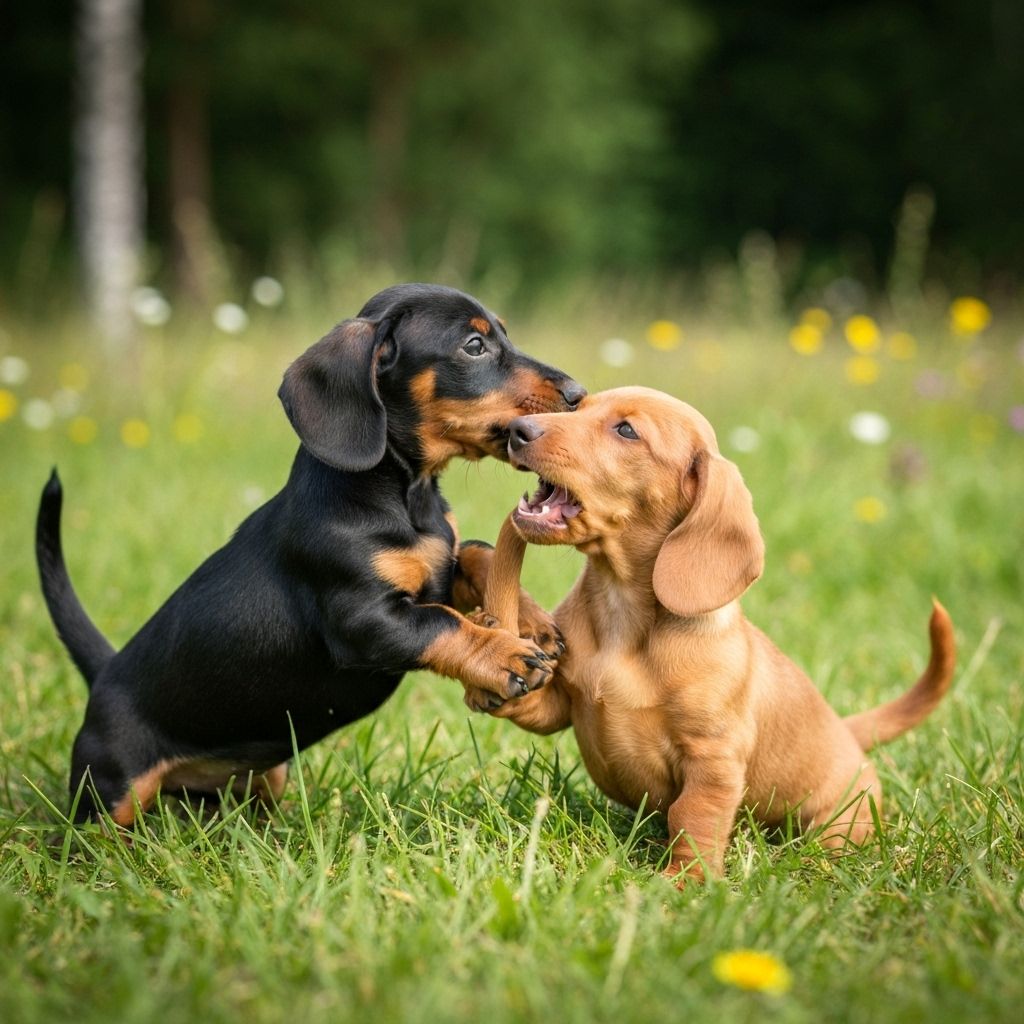 dachshund puppy receiving training