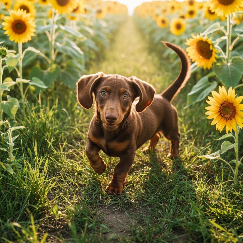 cute dachshund puppy sitting
